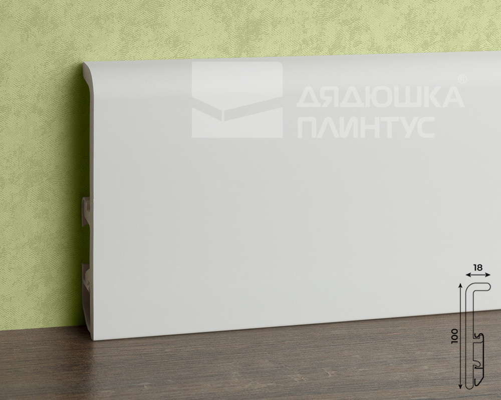 Плинтус Дуэт СОЛИД 1 UHD 56/100 2,0 м, Белый под покраску