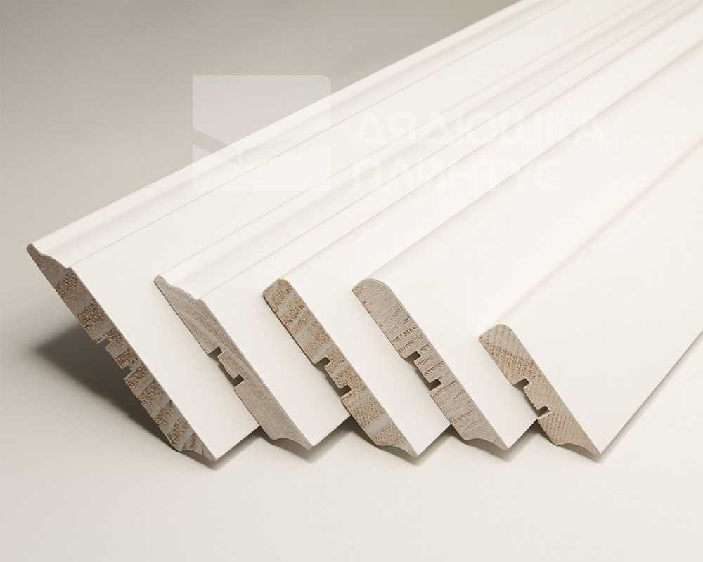 Плинтус кедр Стоунвуд. 60 60мм 2,35м Белый