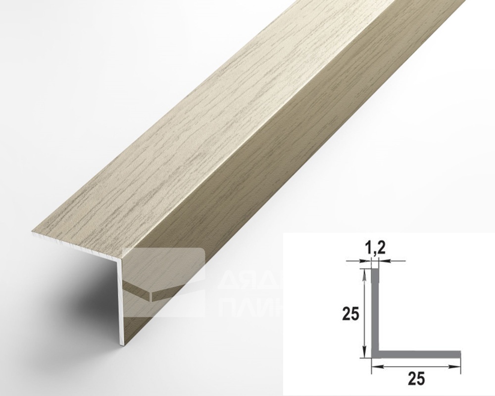 Угол декоративный 25х25 Уп 09-27.2700.589 Клен беленый