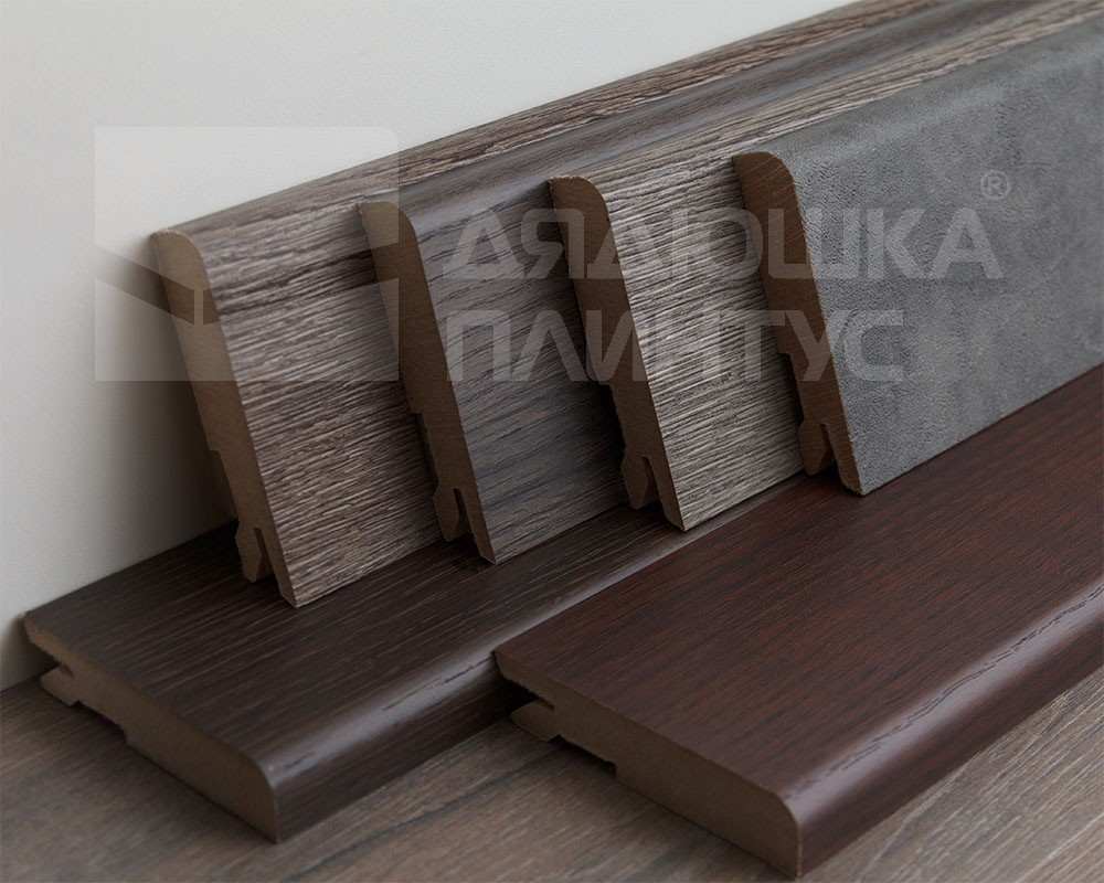 Плинтус МДФ Лука Пл 80МДФ.2700.Point line 24050 Дуб винтаж графит